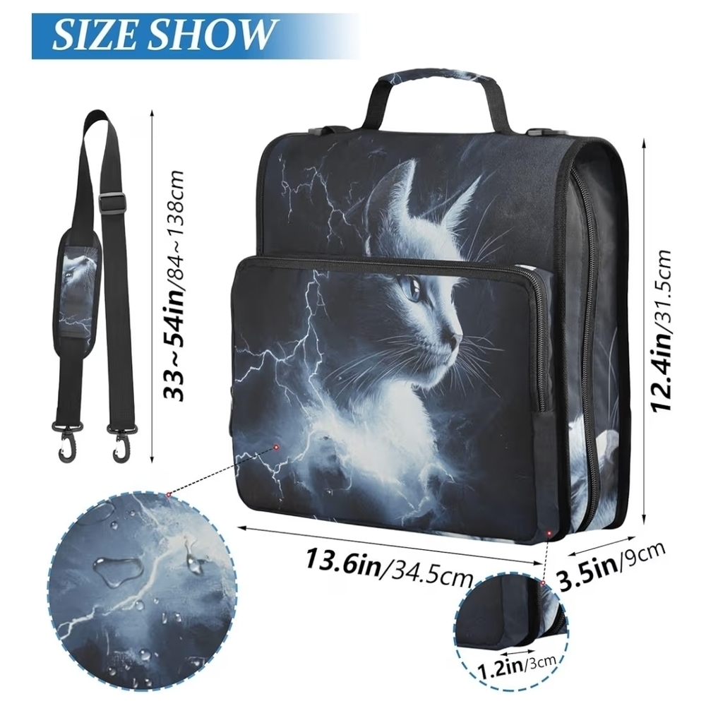 Stylish Black Cat Print Men's Bag